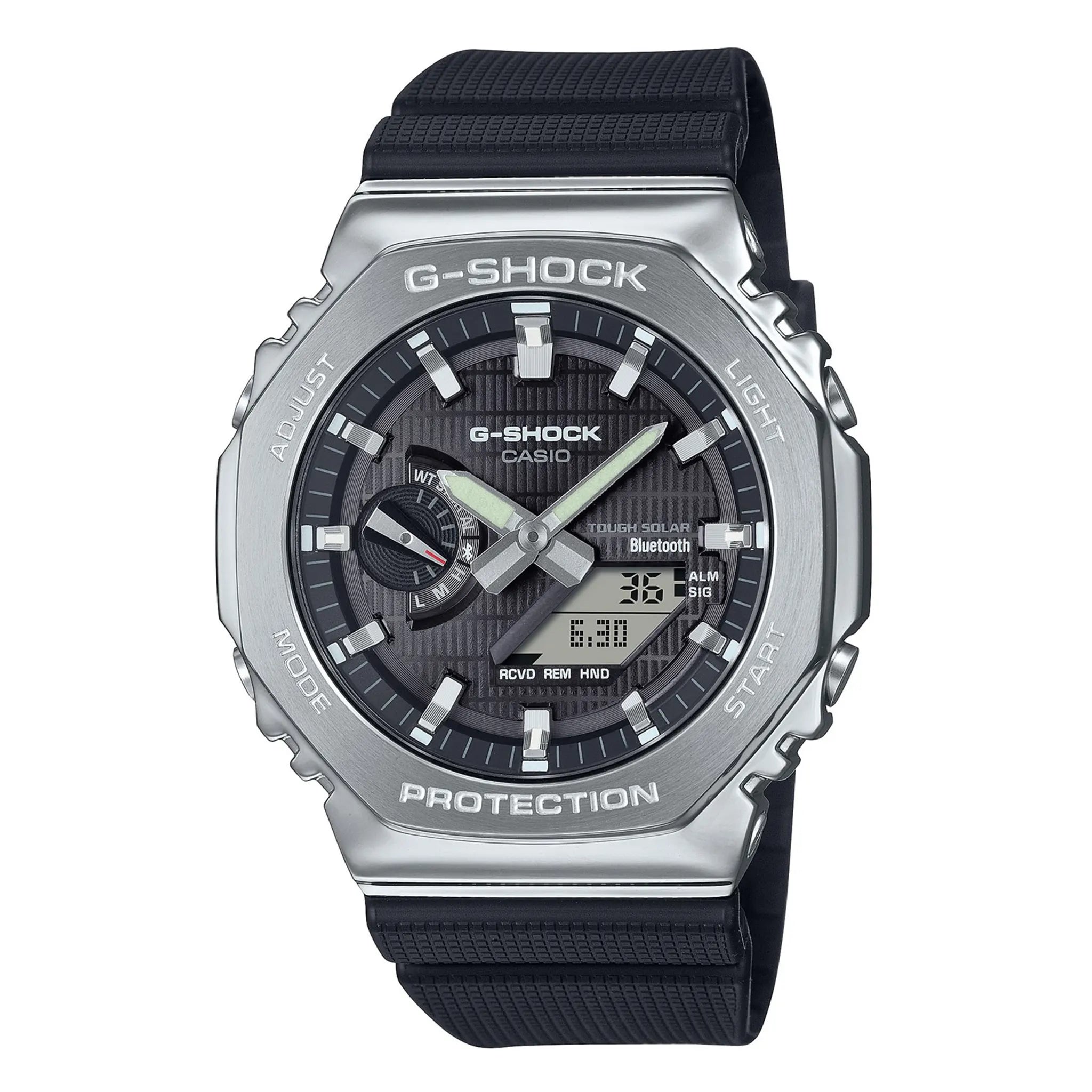 Front View of G-Shock Casio GBM-2100A-1A2ER Black Silver